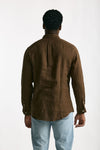 Camicia in lino marrone uomo Polo ralph lauren - 4