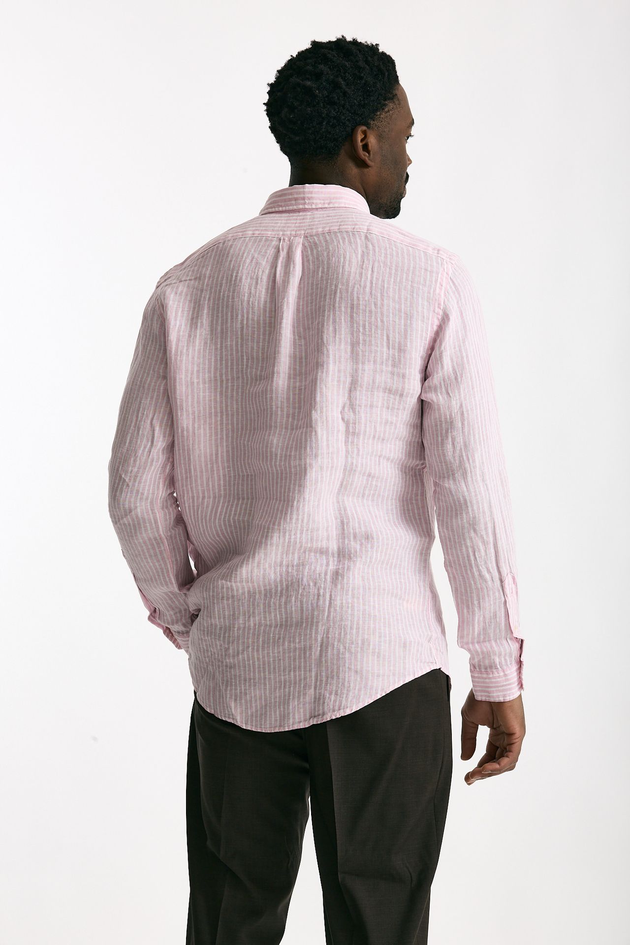 Camicia in lino bianco e rosa uomo Polo ralph lauren - 4