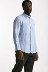 Camicia in lino bianco e azzurro uomo Polo ralph lauren - 4