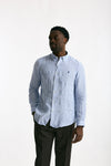 Camicia in lino bianco e azzurro uomo Polo ralph lauren - 1