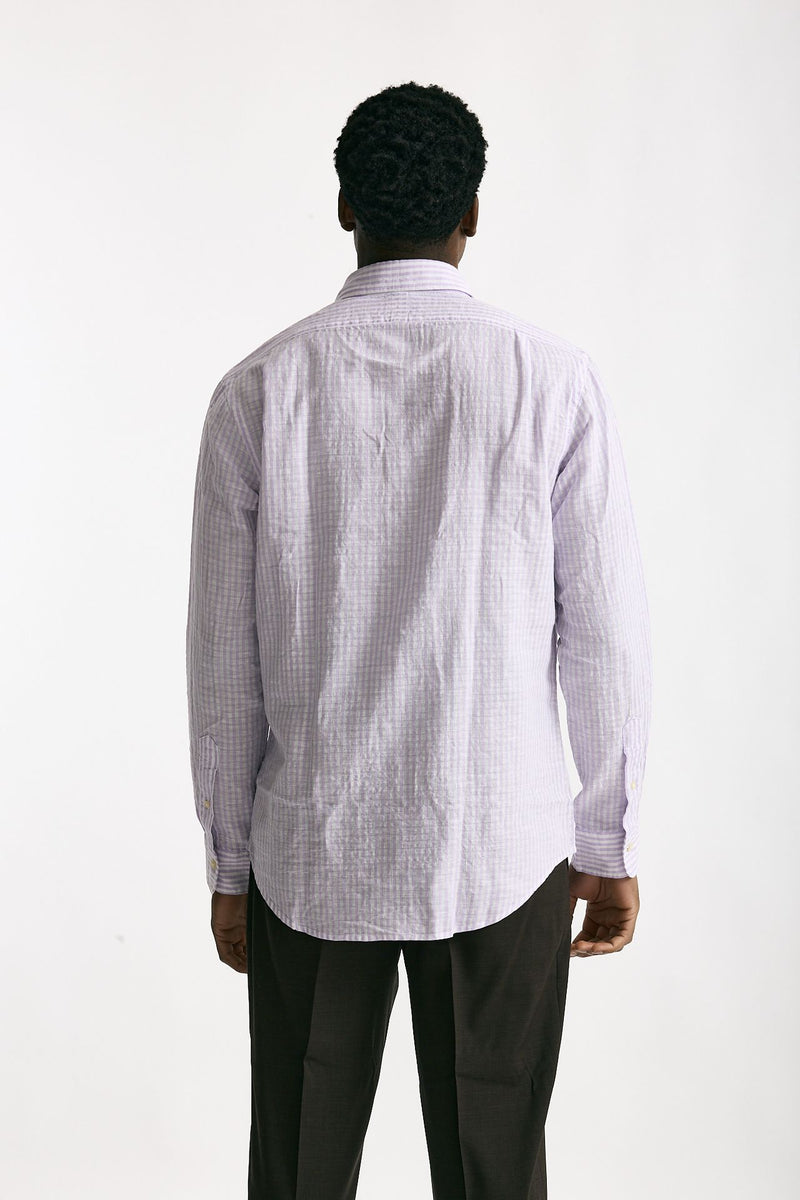 Camicia in lino bianco e lilla uomo Polo ralph lauren - 3