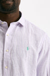 Camicia in lino bianco e lilla uomo Polo ralph lauren - 5