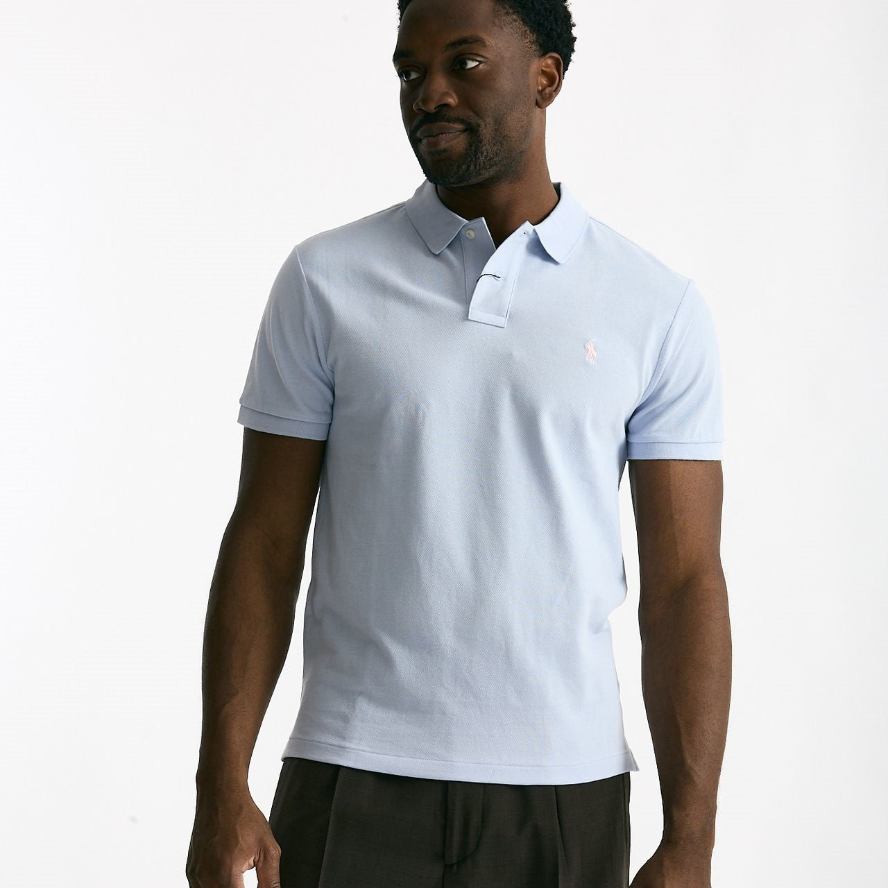 Polo in cotone piquet azzurro uomo Polo ralph lauren - 6