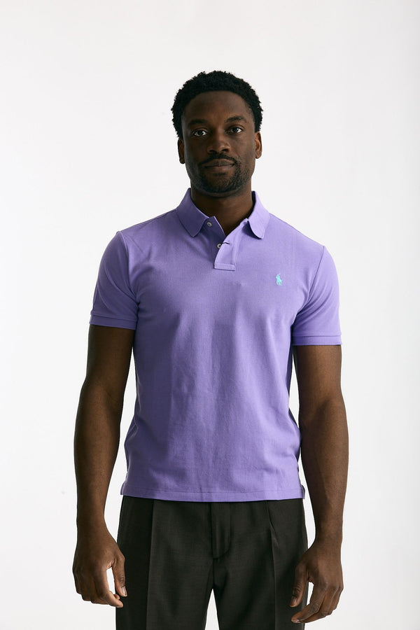 Polo in cotone piquet viola chiaro uomo Polo ralph lauren