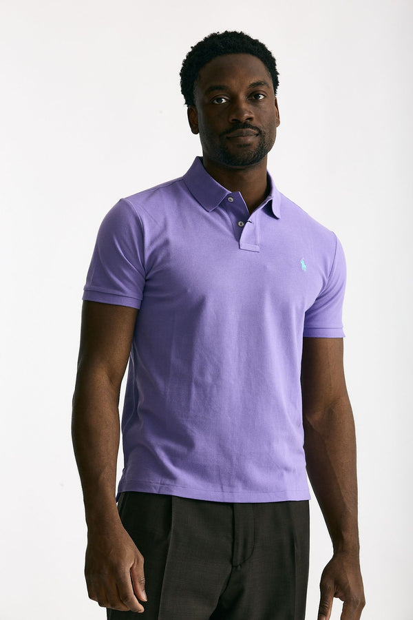Polo in cotone piquet viola chiaro uomo Polo ralph lauren