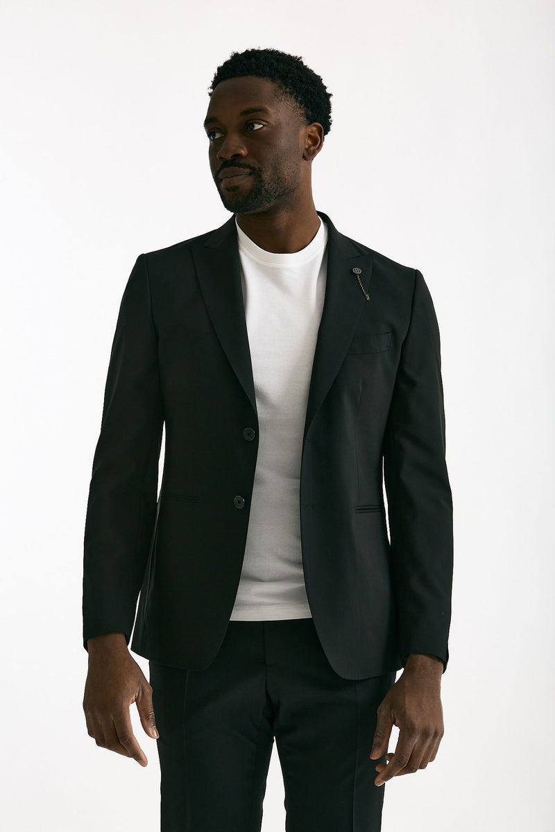 Abito monopetto nero Lana stretch uomo Santaniello - 1