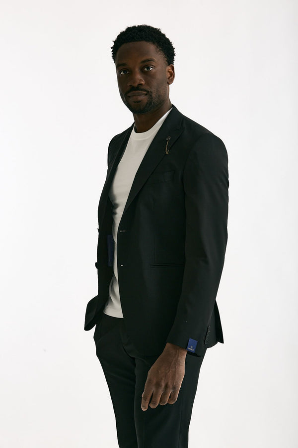 Abito monopetto nero Lana stretch uomo Santaniello