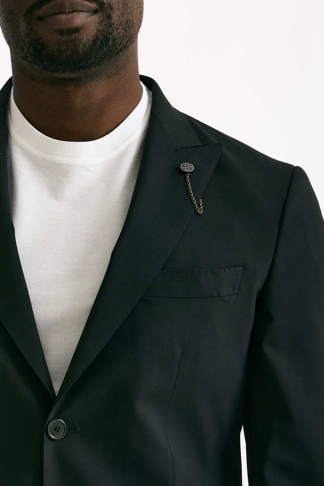 Abito monopetto nero Lana stretch uomo Santaniello - 5