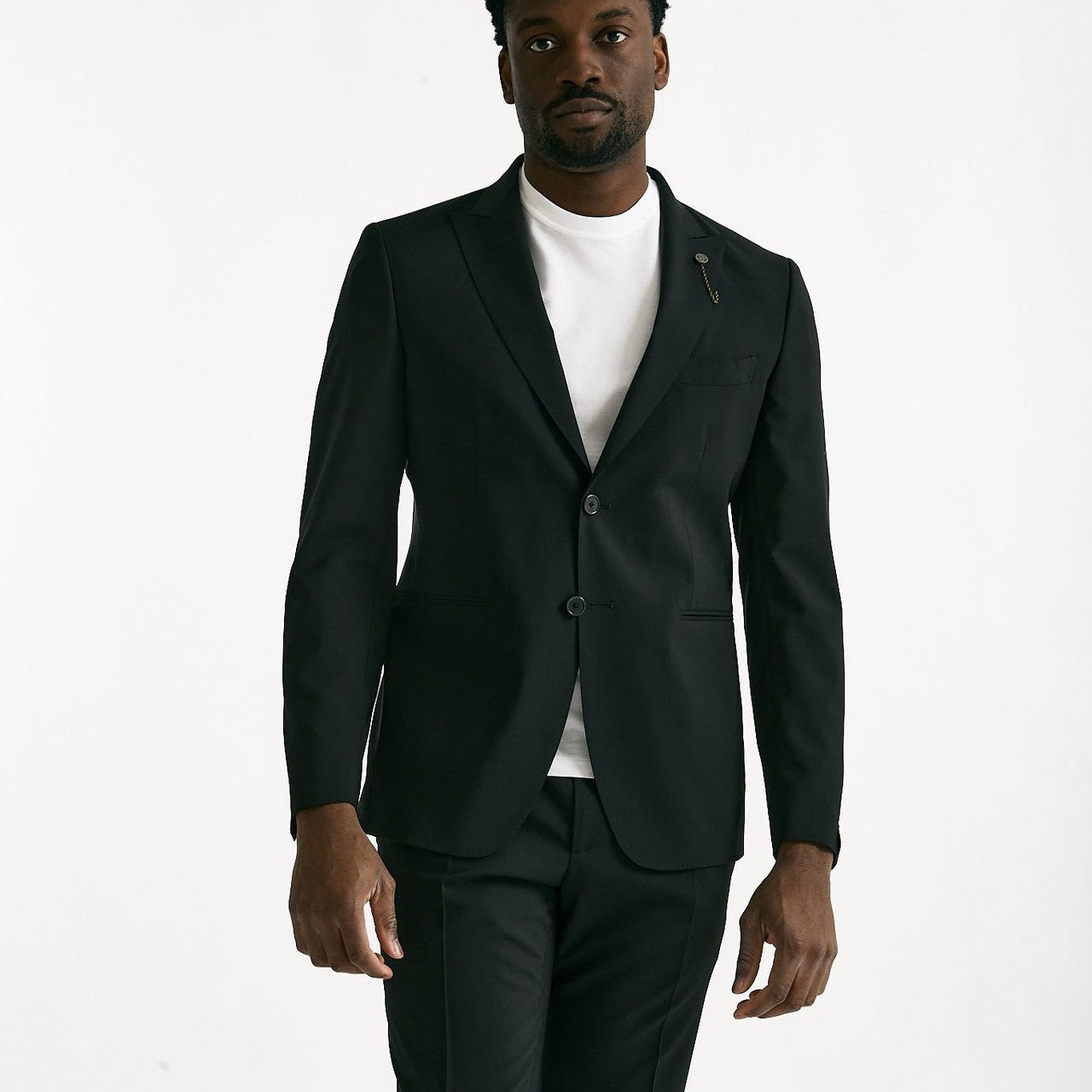 Abito monopetto nero Lana stretch uomo Santaniello - 10