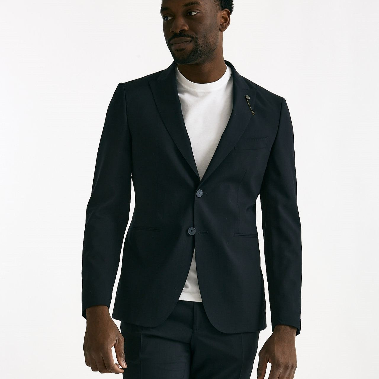 Abito monopetto blu Lana stretch uomo Santaniello - 8