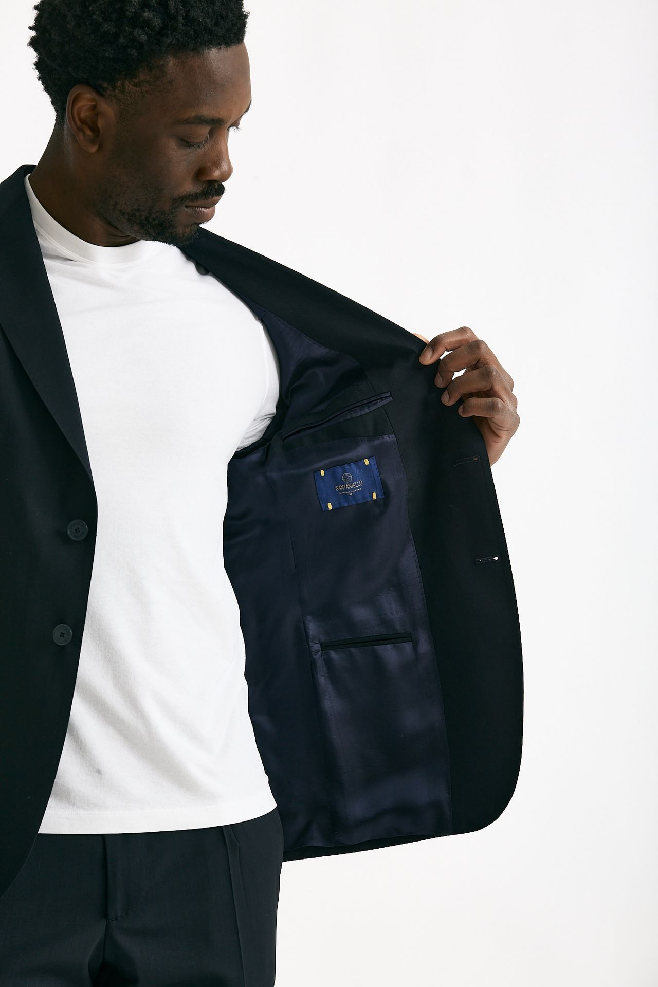 Abito monopetto blu Lana stretch uomo Santaniello - 6