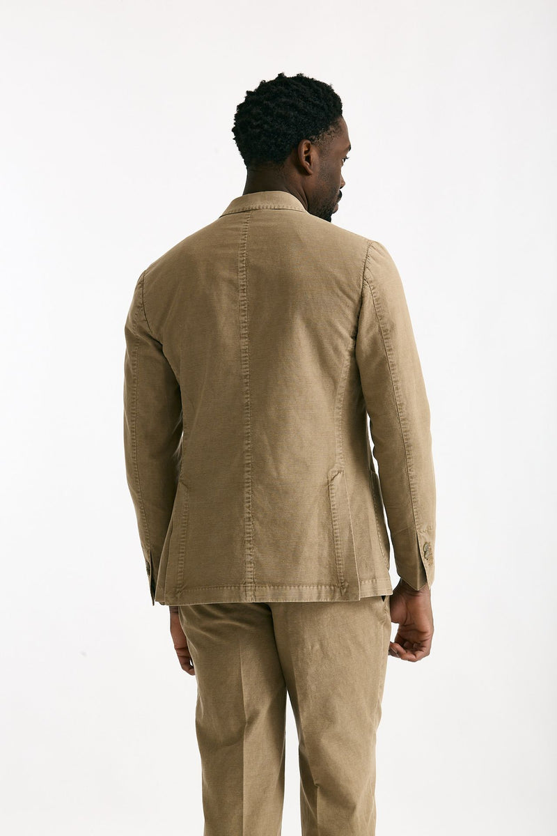 Abito doppiopetto beige Cotone e lino lavato uomo Santaniello - 4