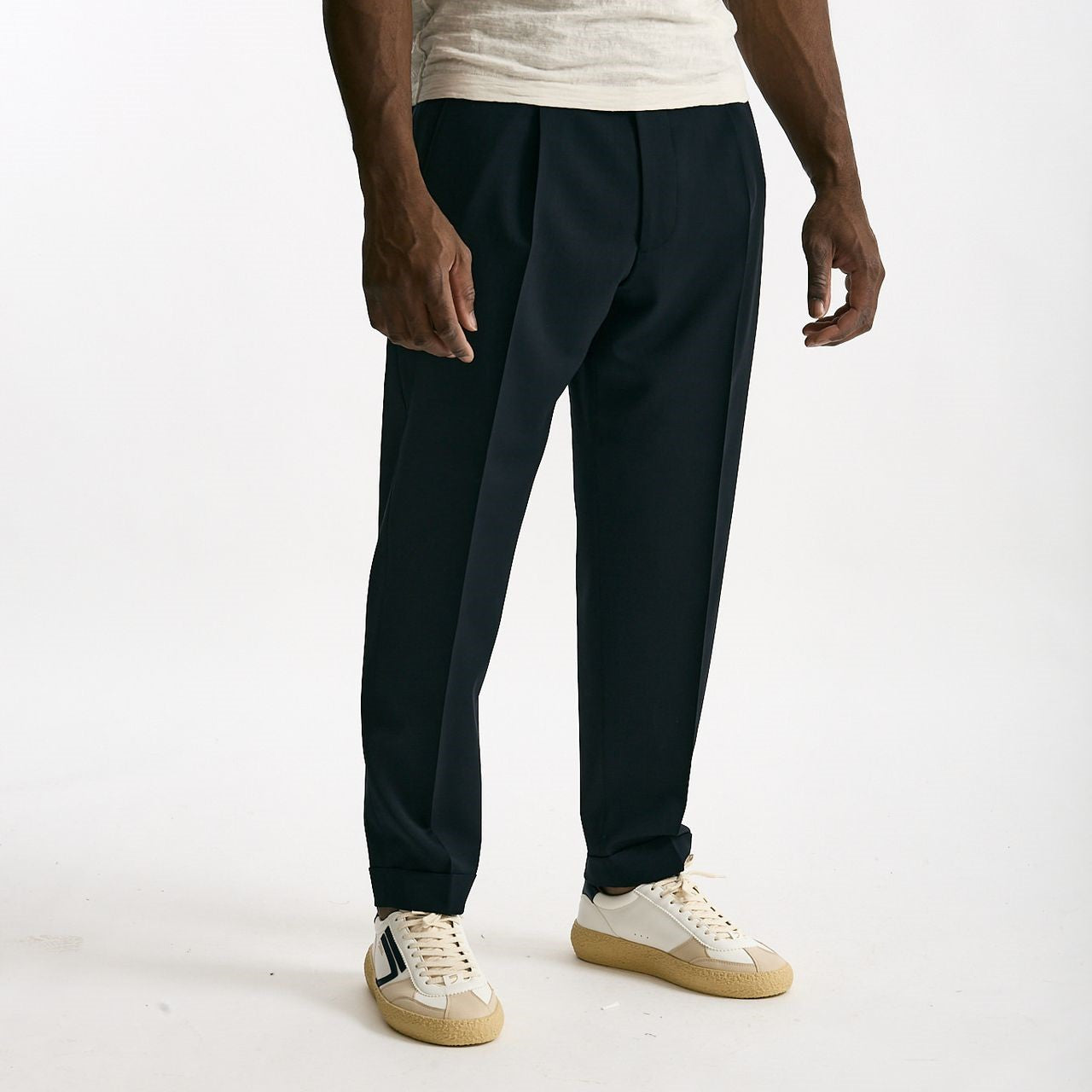 Pantalone in lana ferma blu uomo Santaniello - 8