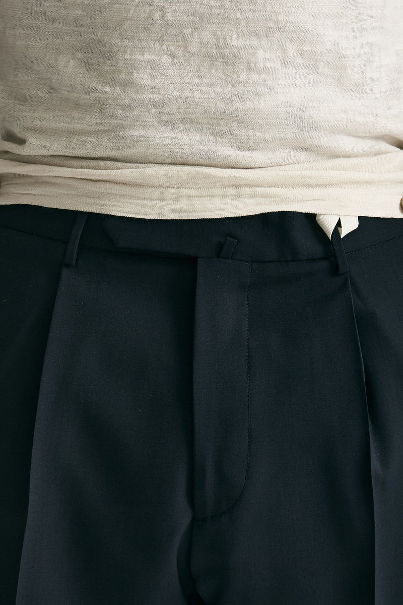 Pantalone in lana ferma blu uomo Santaniello - 5