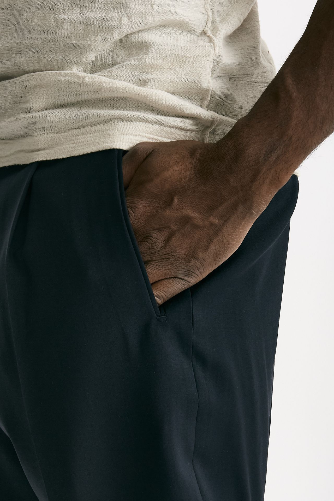 Pantalone in lana ferma blu uomo Santaniello - 6