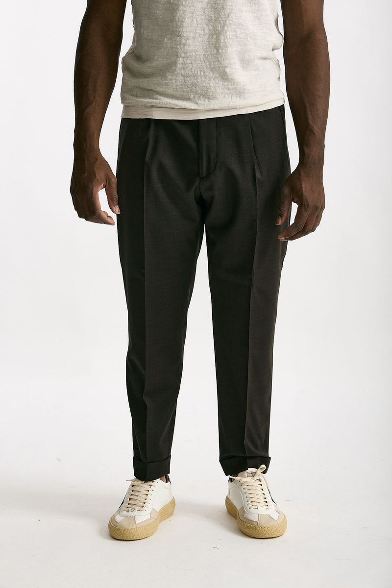 Pantalone in lana ferma marrone uomo Santaniello - 2