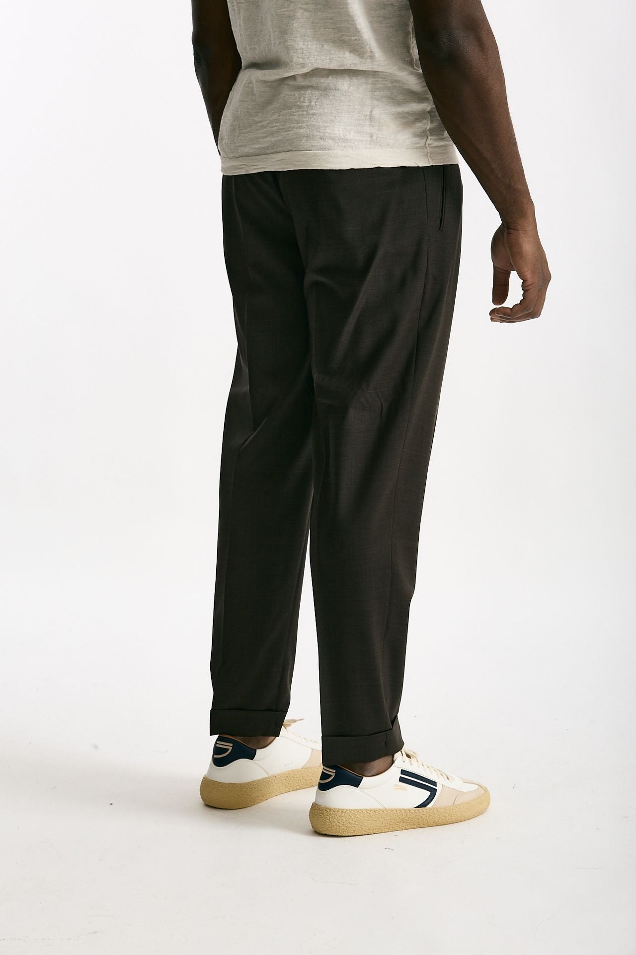 Pantalone in lana ferma marrone uomo Santaniello - 3