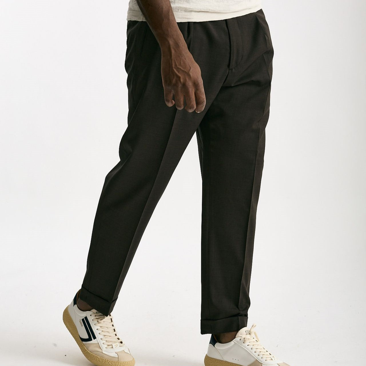 Pantalone in lana ferma marrone uomo Santaniello - 8