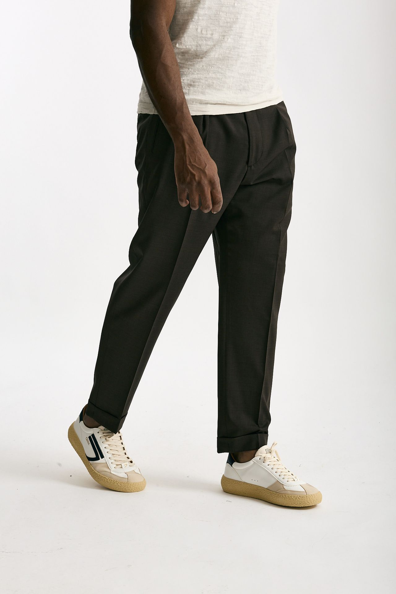 Pantalone in lana ferma marrone uomo Santaniello - 4