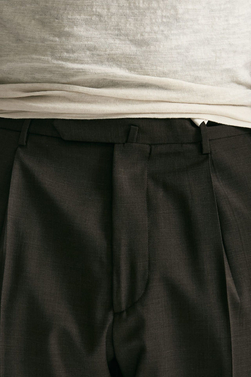 Pantalone in lana ferma marrone uomo Santaniello - 5