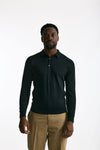 Polo BRADWELL in cotone sea island nero uomo John smedley - 1