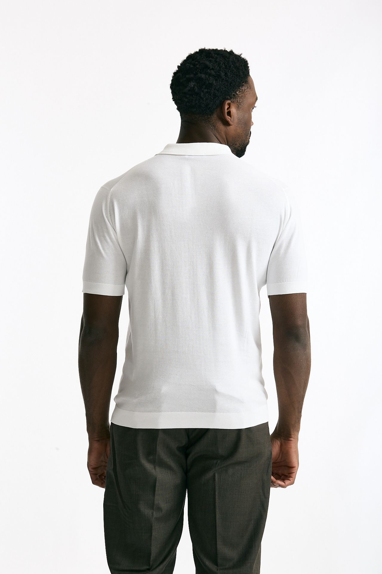 Polo ADRIAN in cotone sea island bianco uomo John smedley - 3