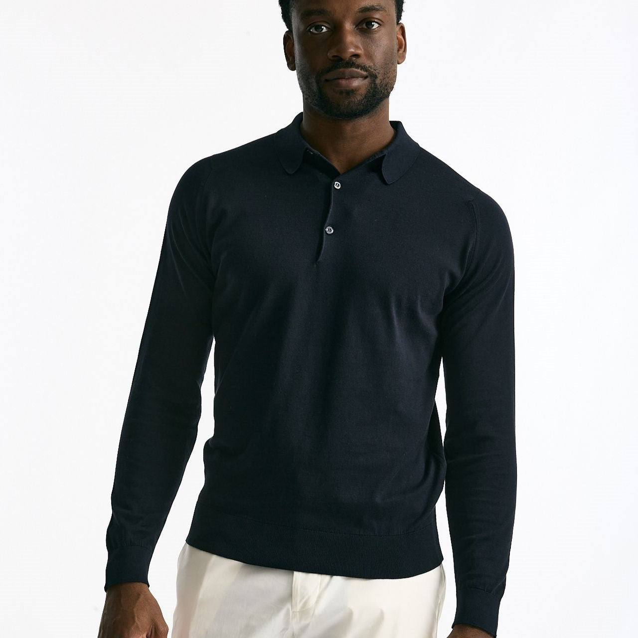 Polo BRADWELL in cotone sea island blu uomo John smedley - 6
