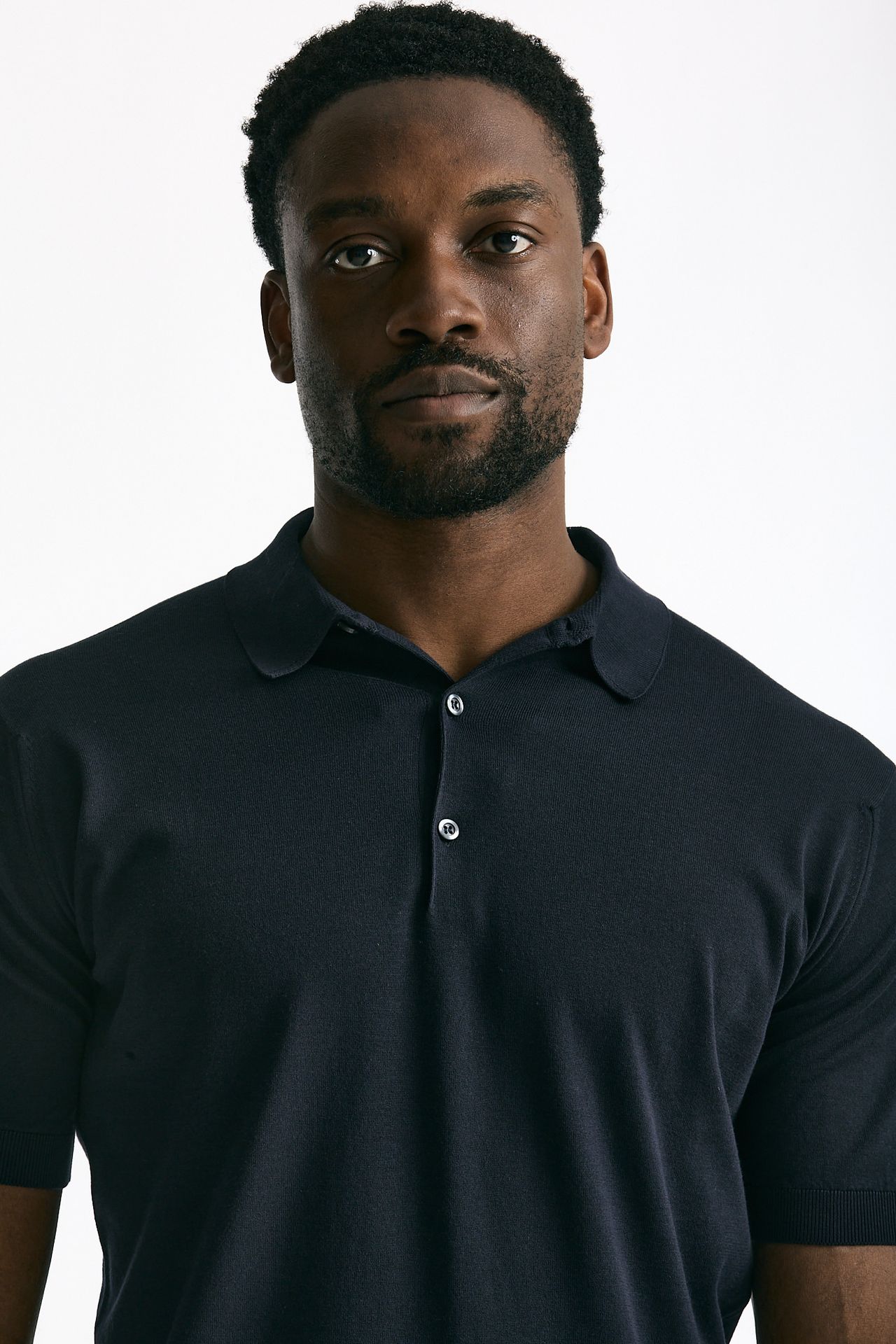 Polo ADRIAN in cotone sea island blu uomo John smedley - 5