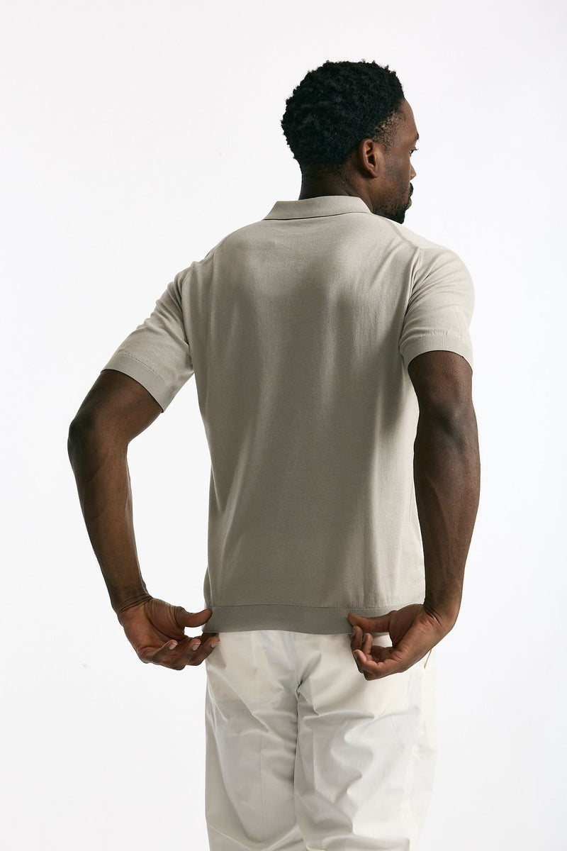 Polo ADRIAN in cotone sea island beige uomo John smedley - 1
