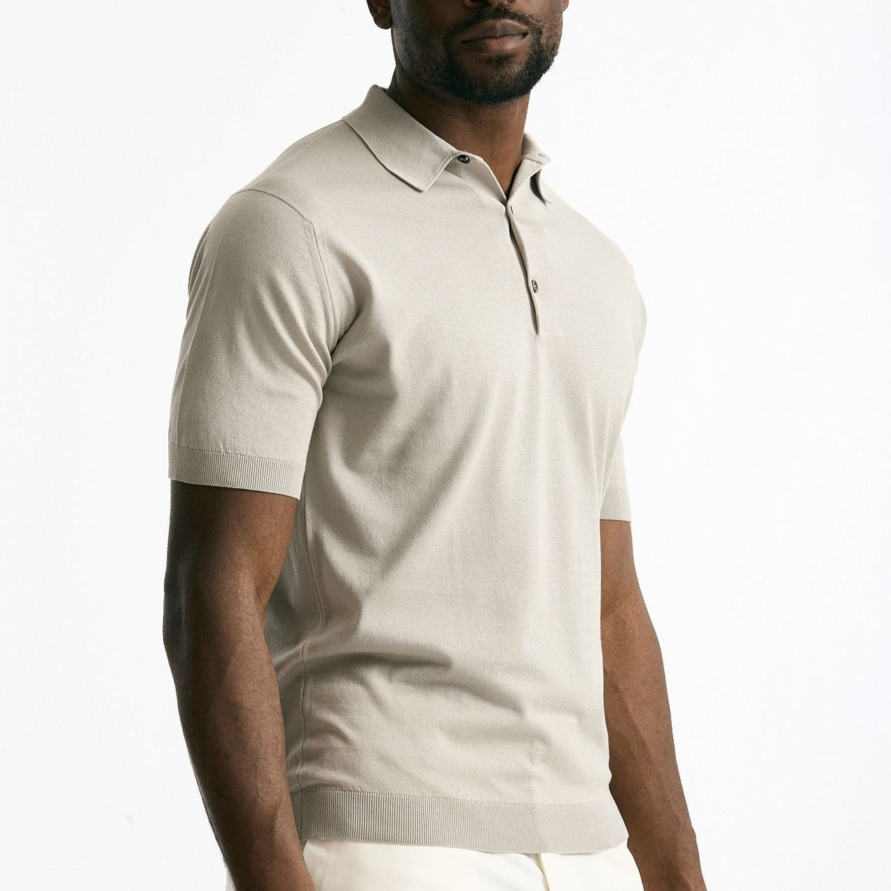 Polo ADRIAN in cotone sea island beige uomo John smedley - 6