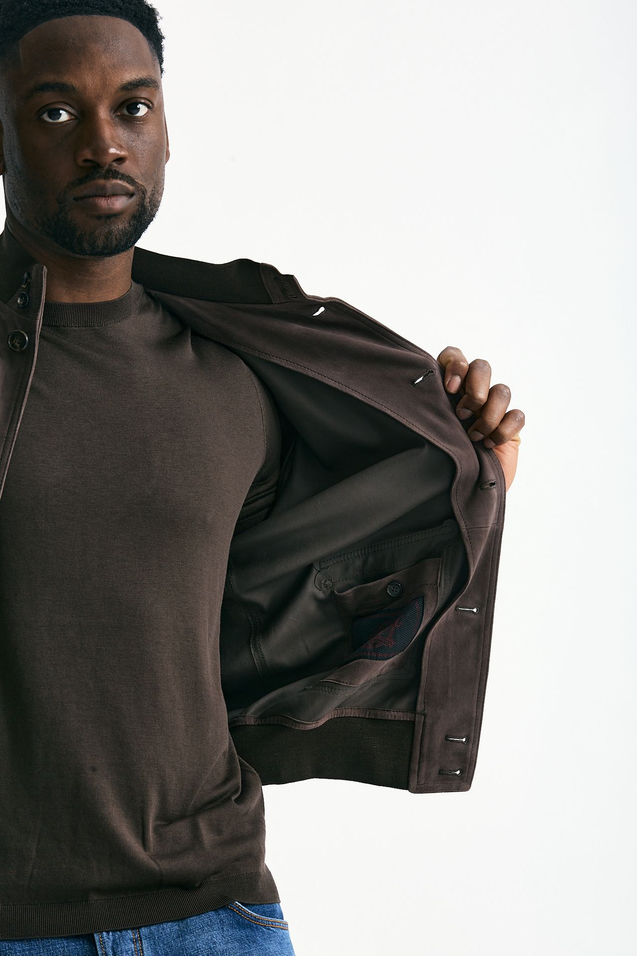 Giubbino NEW ORLEANS-SUEDE in pelle scamosciata marrone uomo Stewart - 6