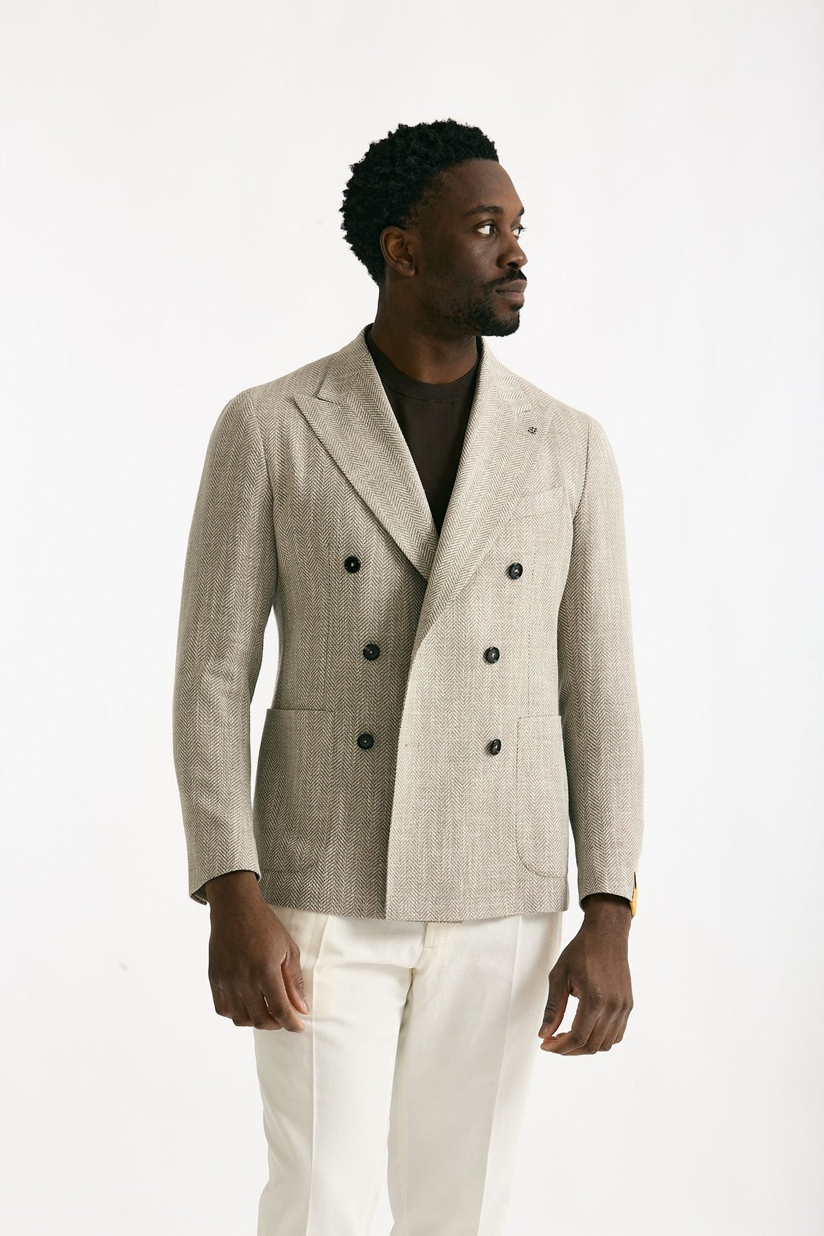 Giacca doppiopetto MONTECARLO spinato beige uomo Tagliatore - 2