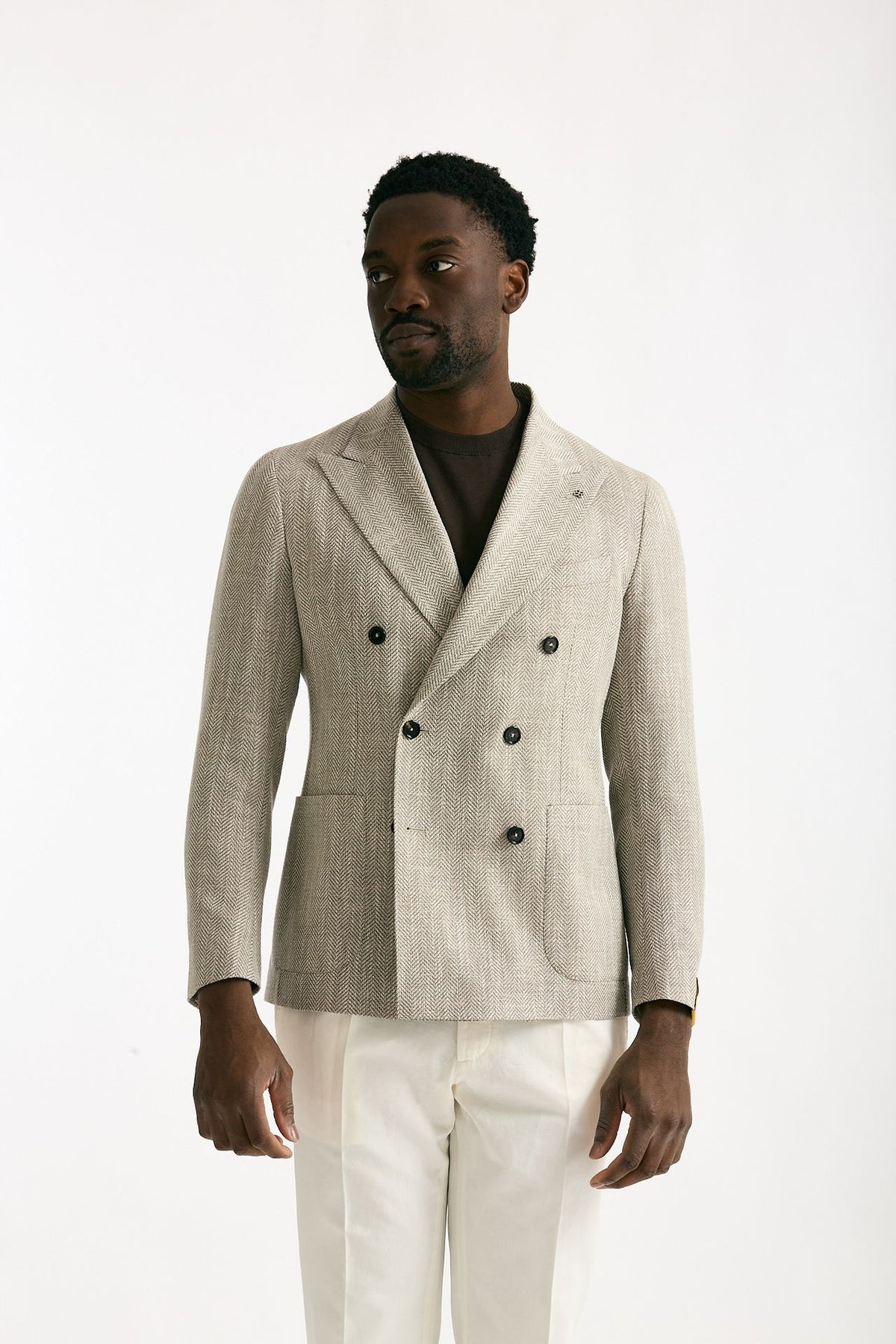 Giacca doppiopetto MONTECARLO spinato beige uomo Tagliatore - 6