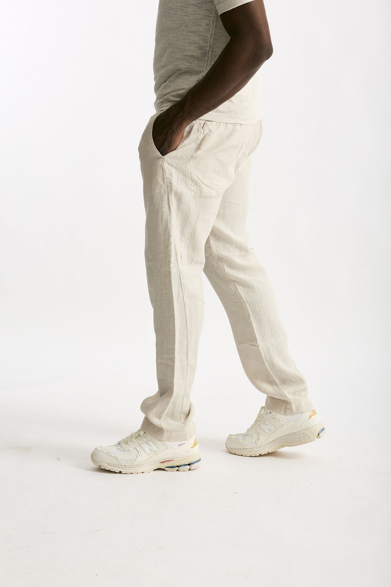 Pantalone in lino beige uomo Transit uomo - 1