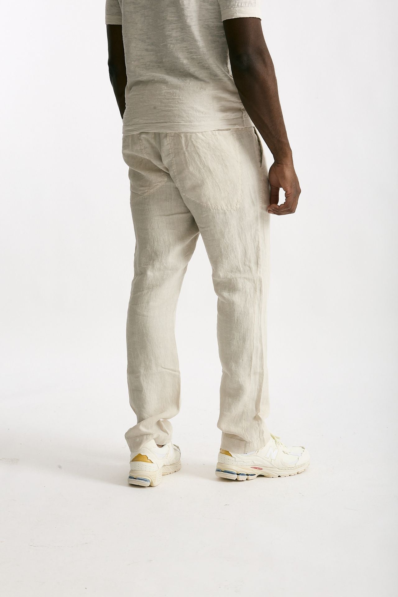 Pantalone in lino beige uomo Transit uomo - 3