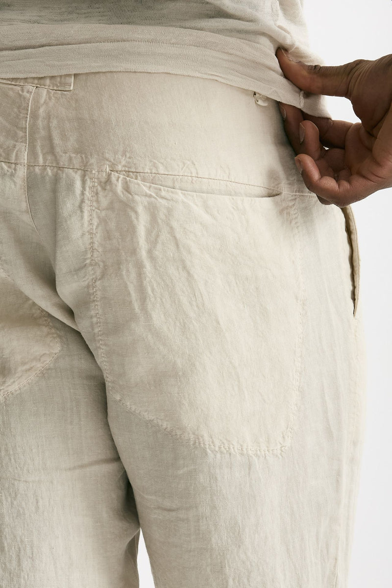 Pantalone in lino beige uomo Transit uomo - 7
