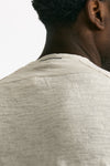 T shirt in cotone e lino beige uomo Transit uomo - 4
