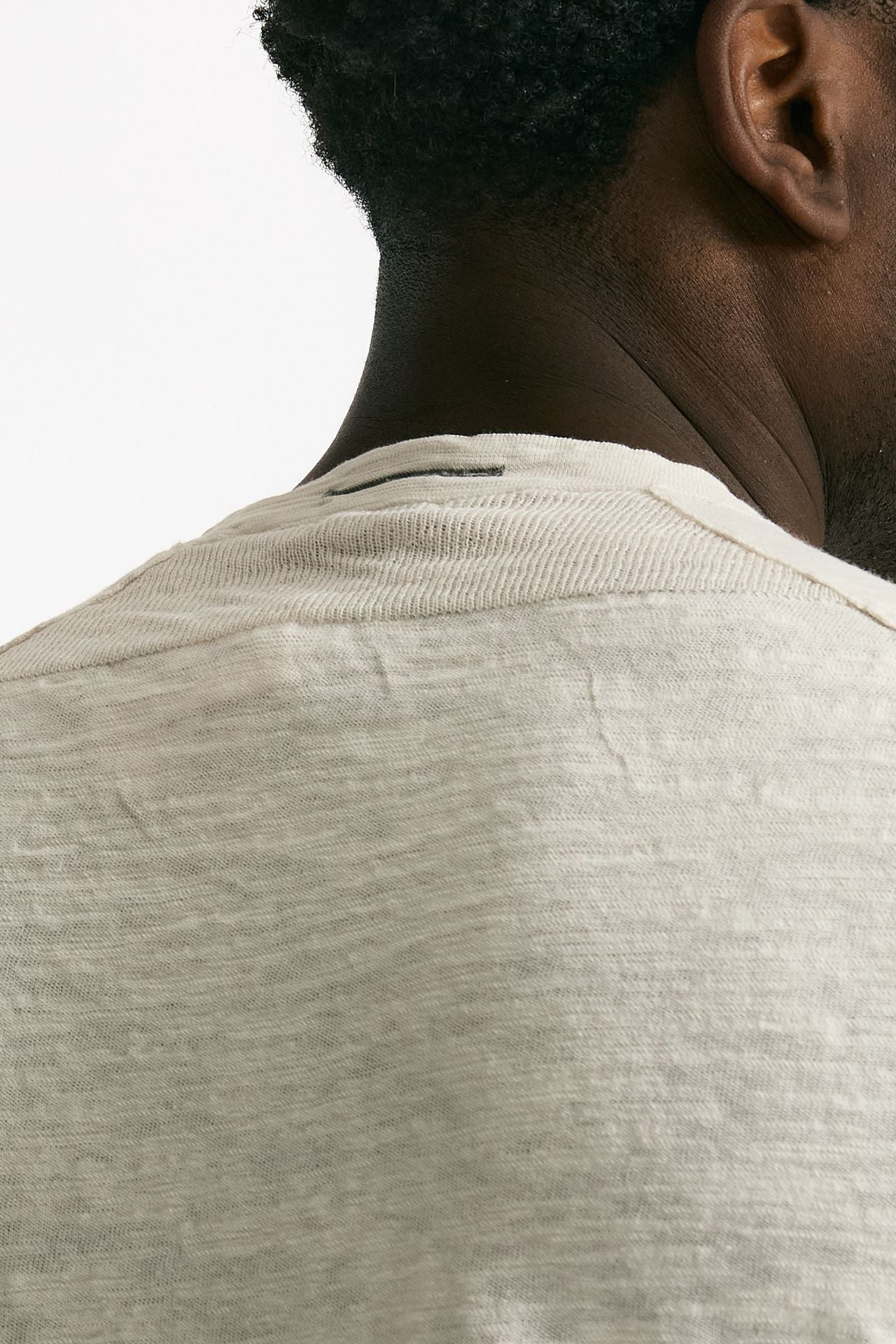 T shirt in cotone e lino beige uomo Transit uomo - 4