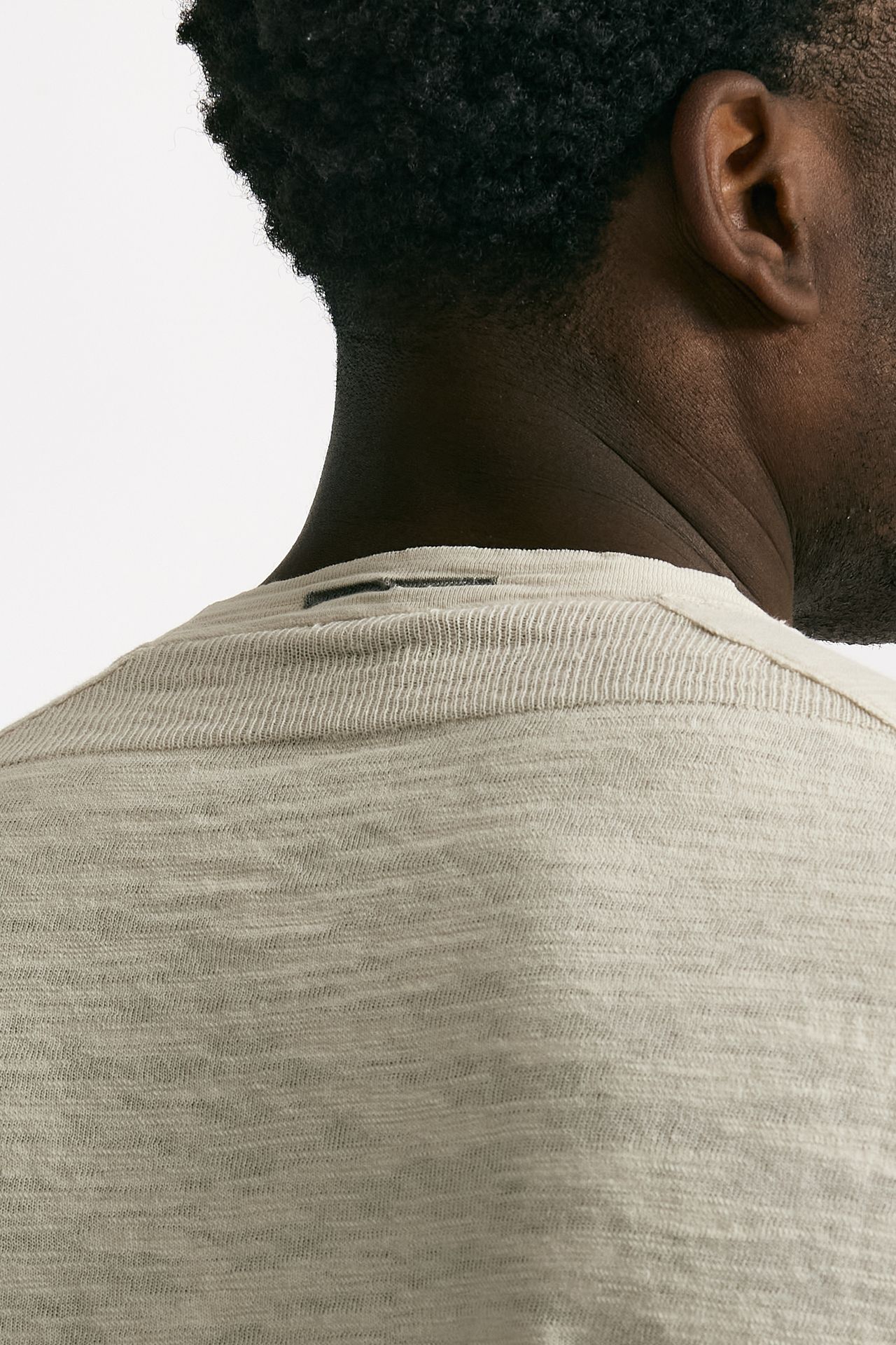 T shirt in cotone e lino beige uomo Transit uomo - 4