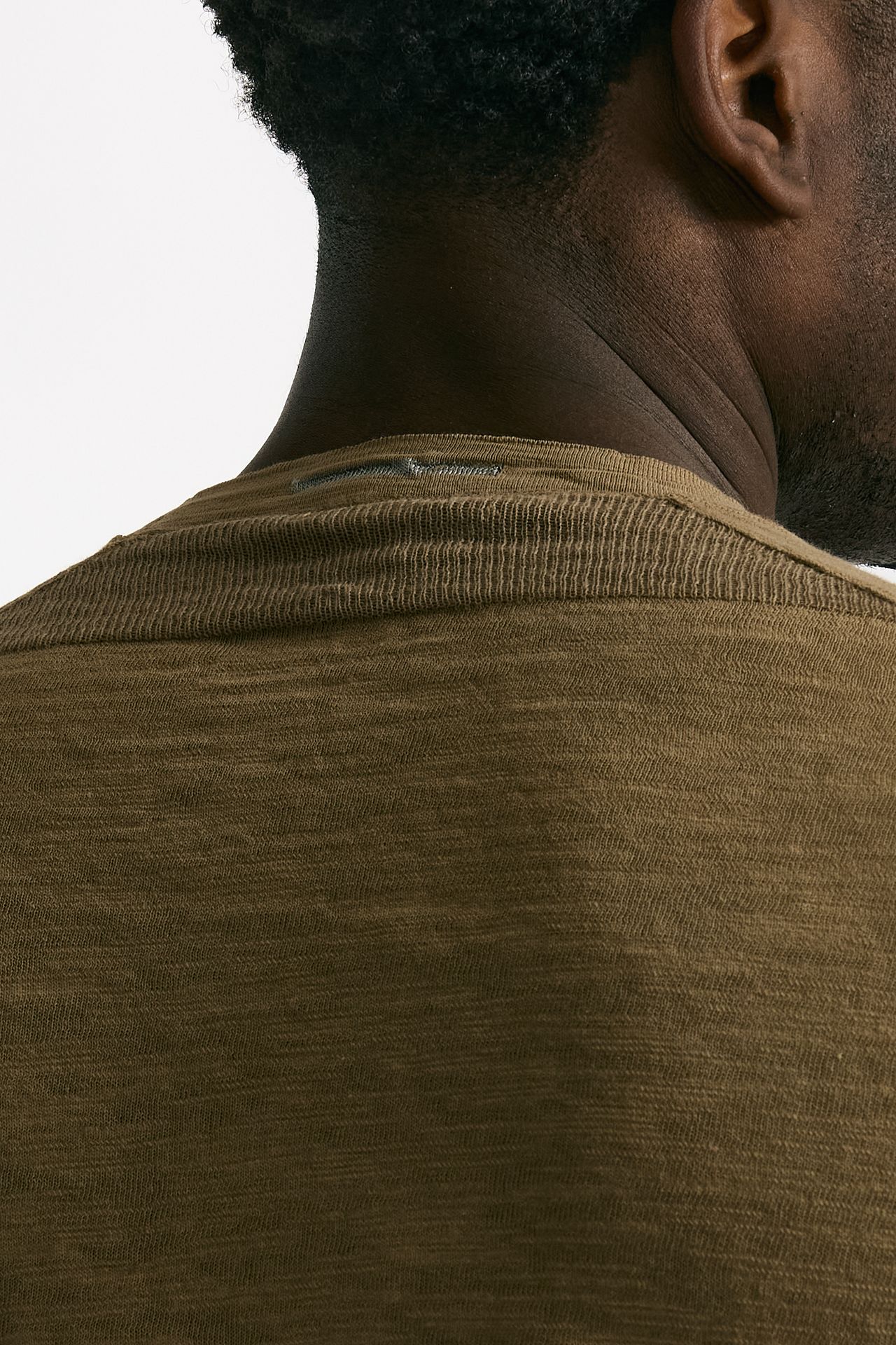 T shirt in cotone e lino cammello uomo Transit uomo - 5
