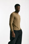 T shirt in cotone e lino cammello uomo Transit uomo - 1
