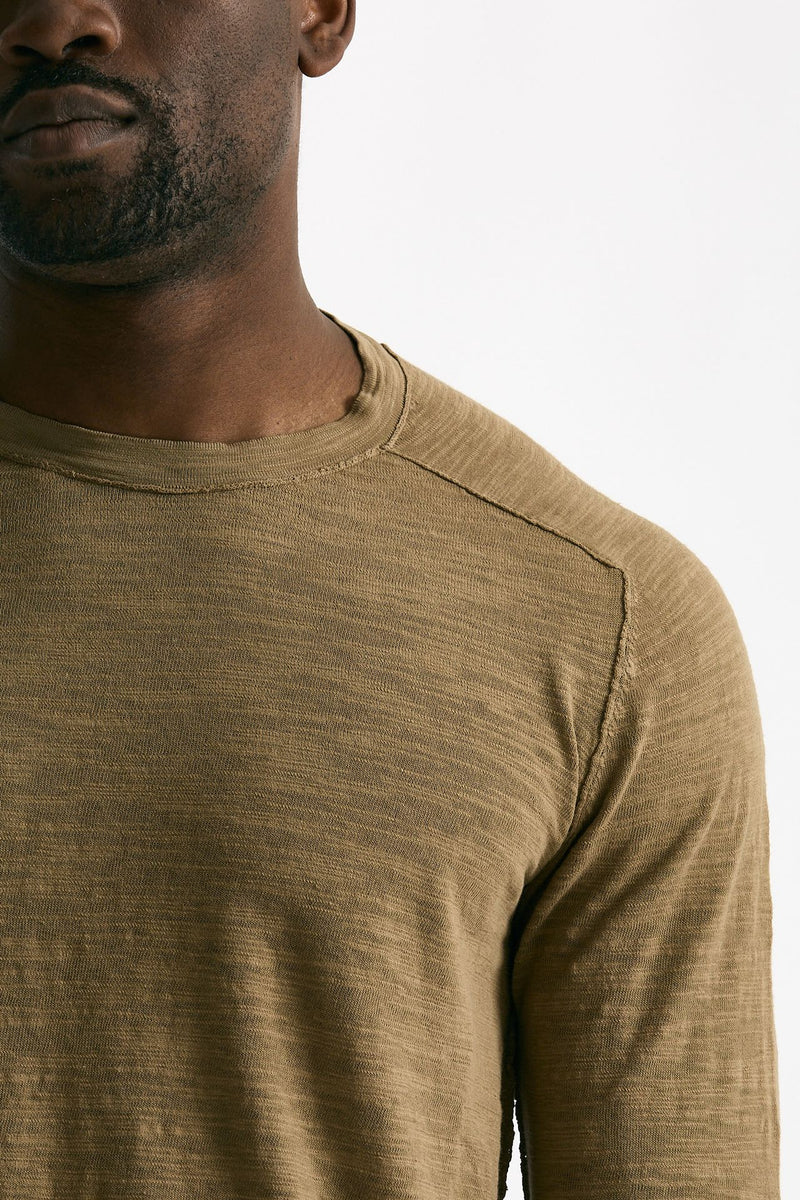 T shirt in cotone e lino cammello uomo Transit uomo - 6
