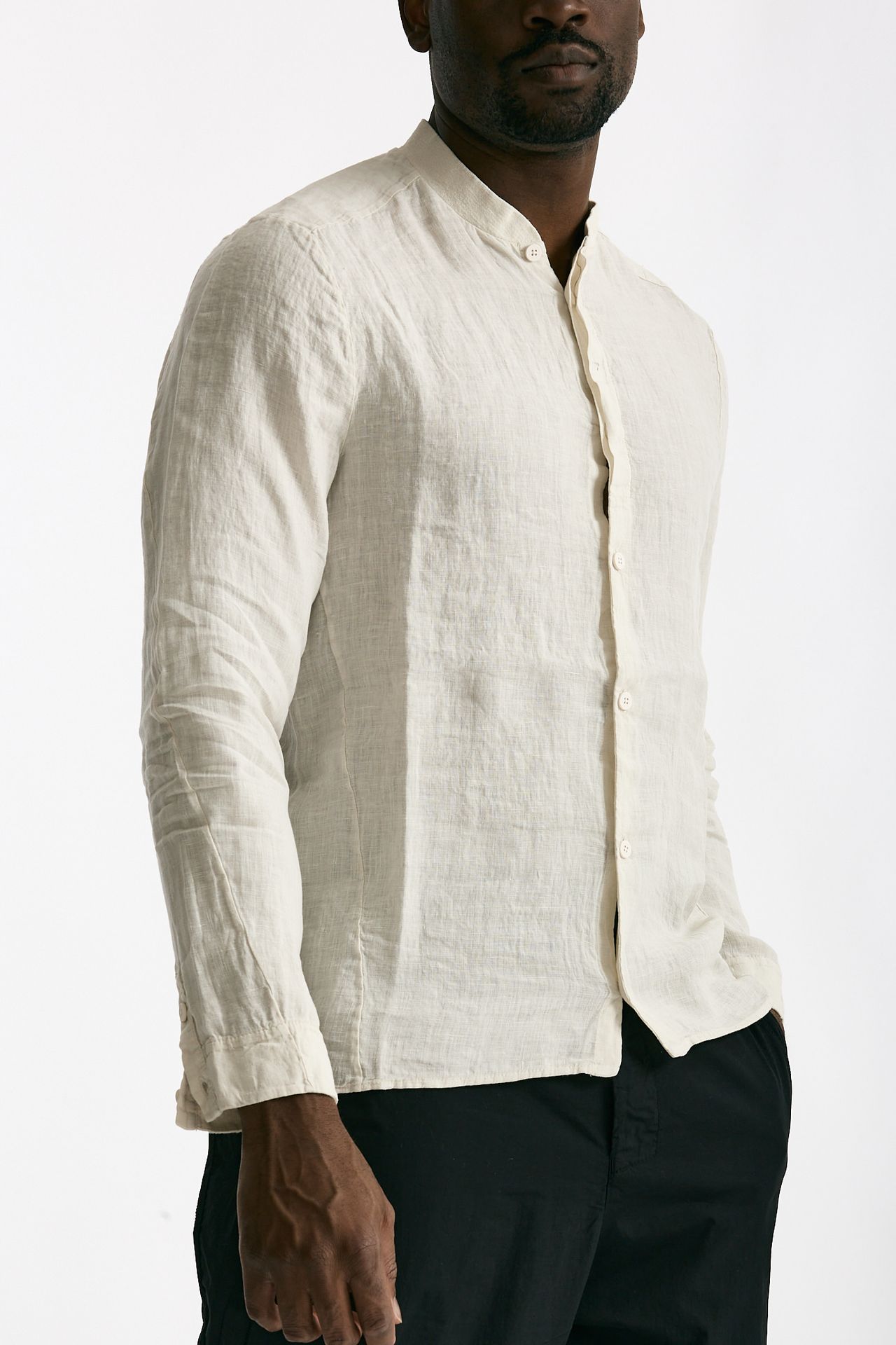 Camicia in lino beige uomo Transit uomo - 4