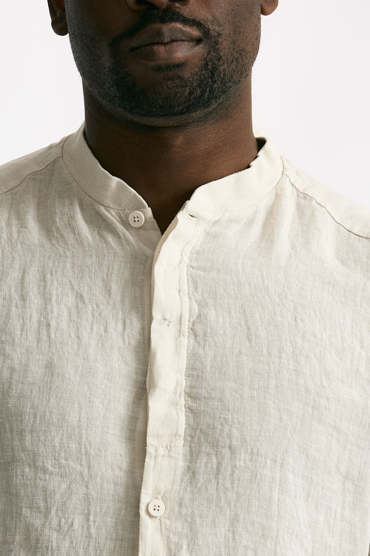 Camicia in lino beige uomo Transit uomo - 5