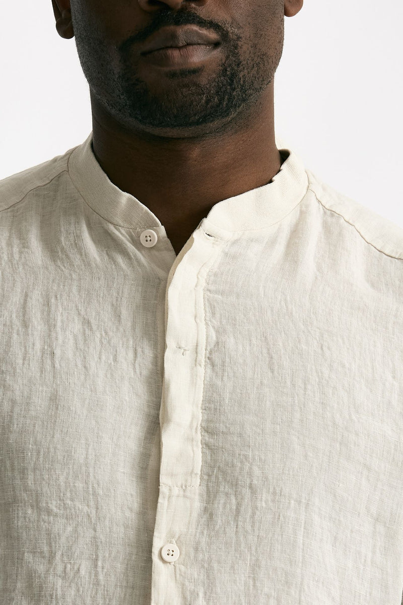 Camicia in lino beige uomo Transit uomo - 5