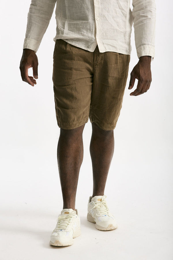 Bermuda in lino cammello uomo Transit uomo