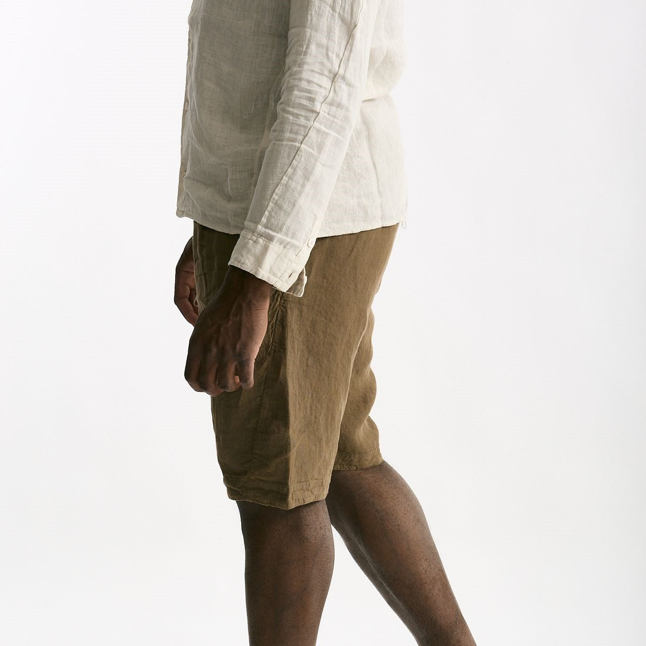 Bermuda in lino cammello uomo Transit uomo - 8