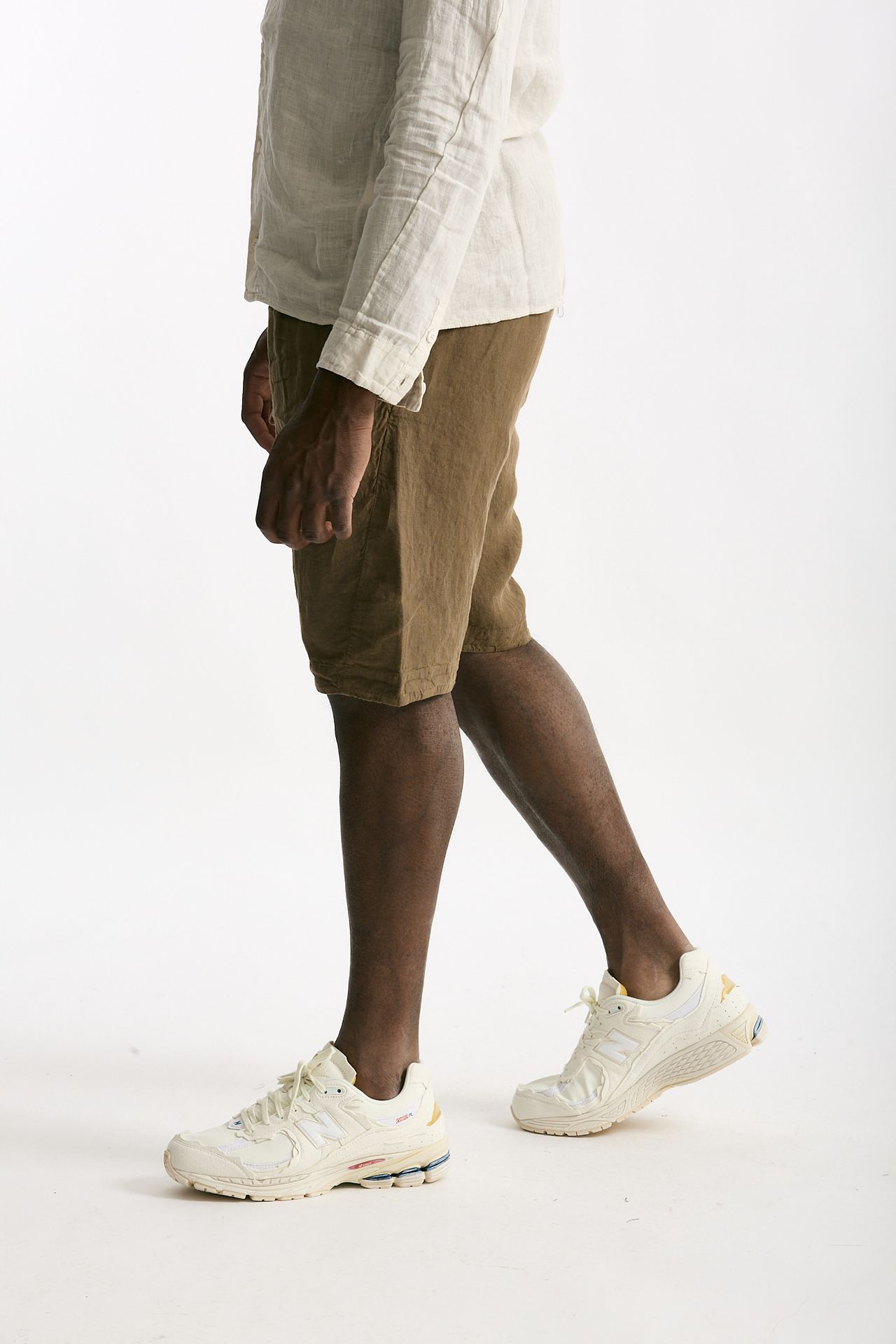 Bermuda in lino cammello uomo Transit uomo - 3