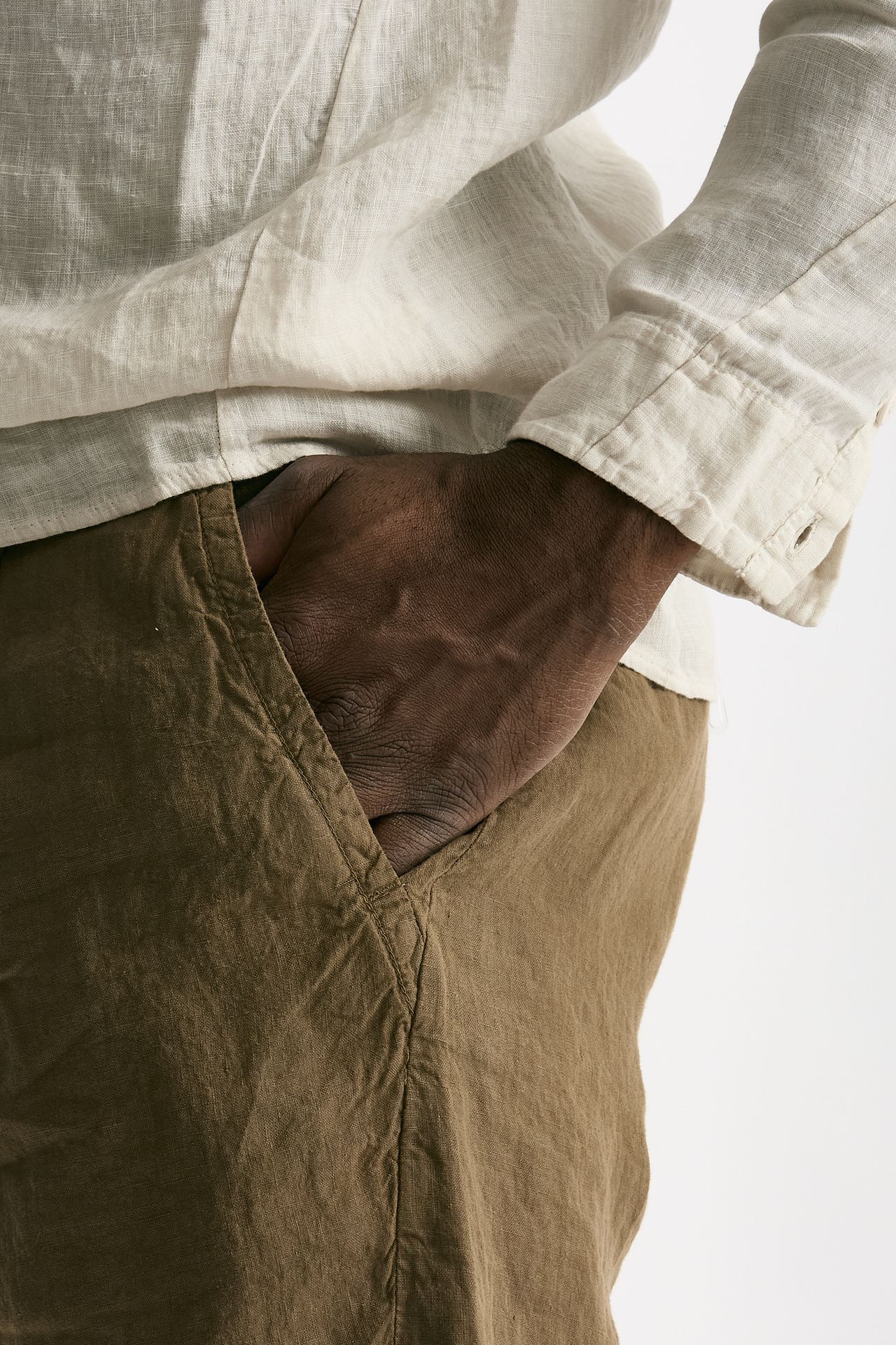 Bermuda in lino cammello uomo Transit uomo - 7