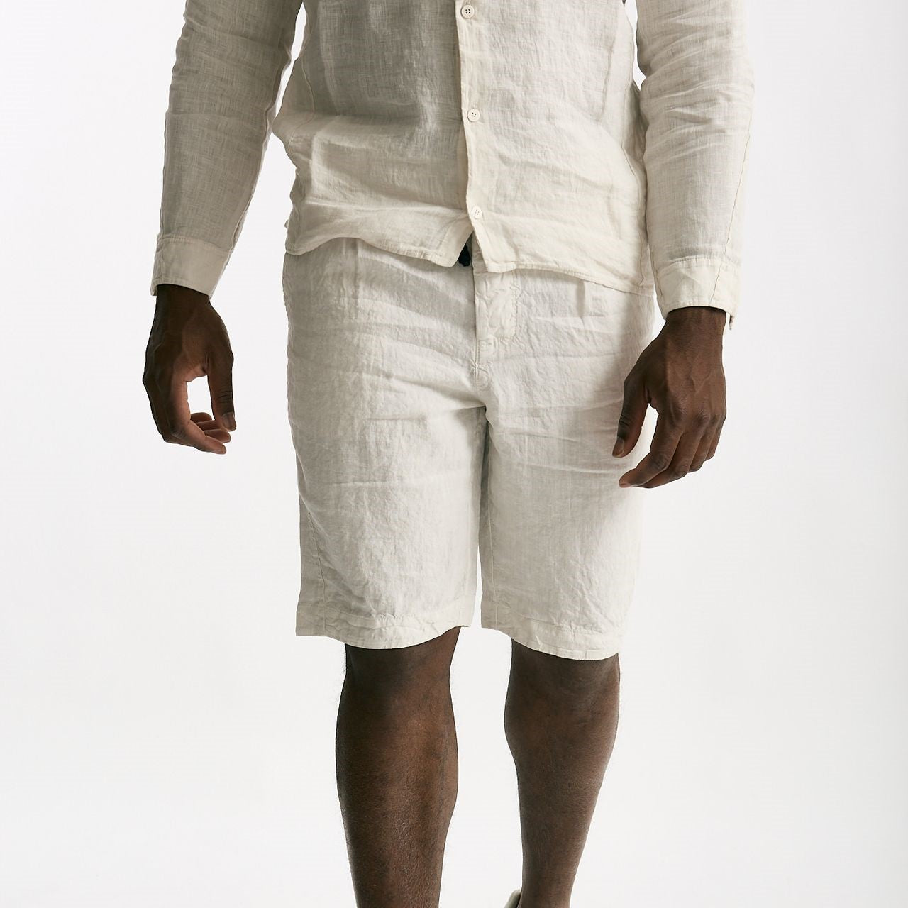 Bermuda in lino beige uomo Transit uomo - 8